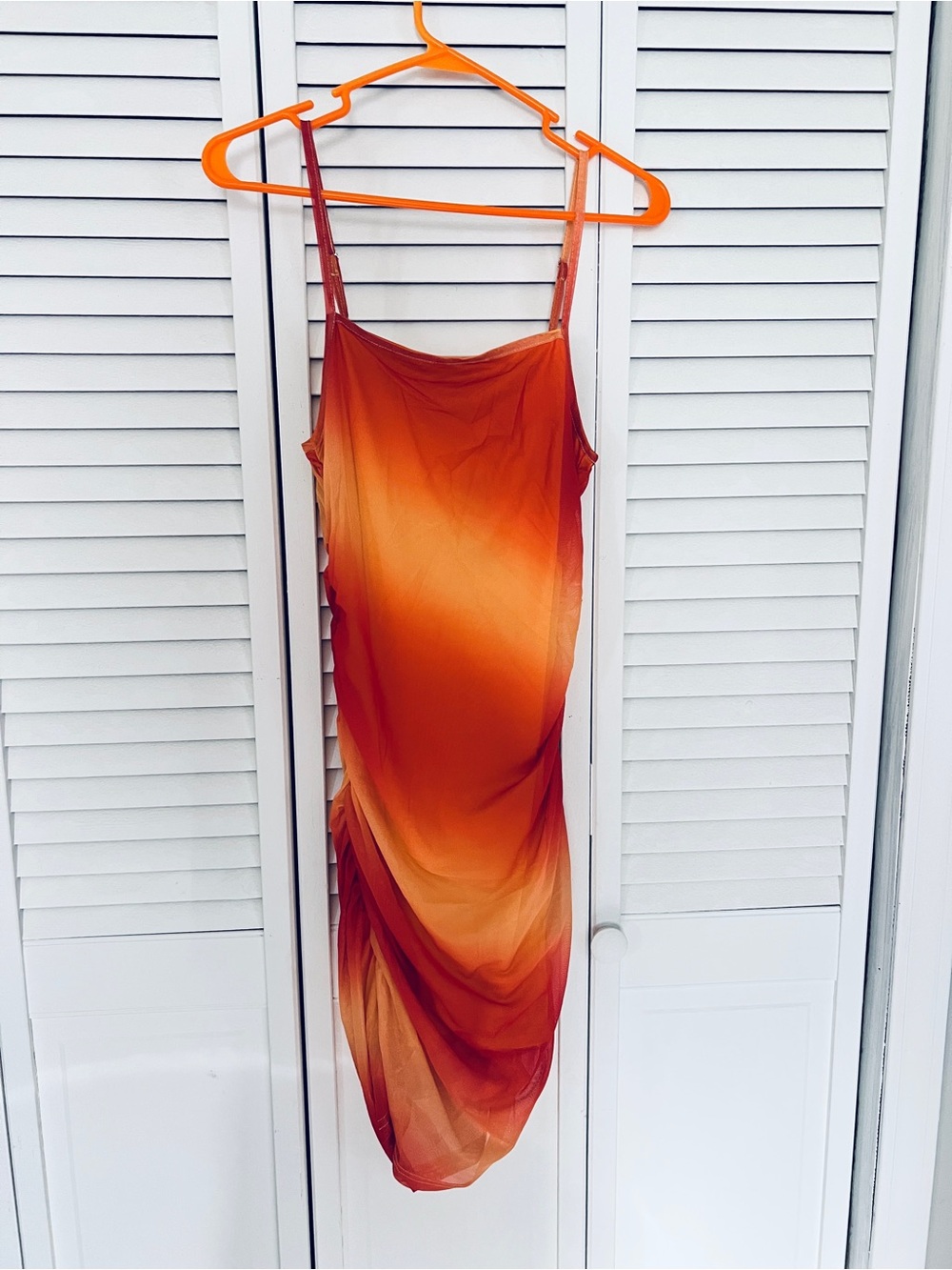 Cupshe Orange Ombre Sheer Dress size small